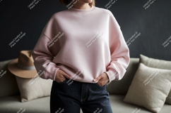 Pink sweatshirt casual comfort clothing Product Image 1