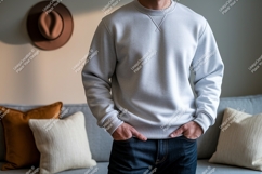 Light gray sweatshirt casual comfort Product Image 1
