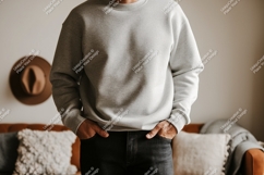 Gray sweatshirt mockup apparel clothing Product Image 1