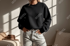 Black sweatshirt light grey jeans image Product Image 1