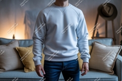 Light blue crewneck sweatshirt mockup image Product Image 1
