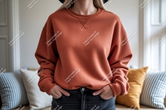 Terracotta sweatshirt casual comfortable mockup image Product Image 1