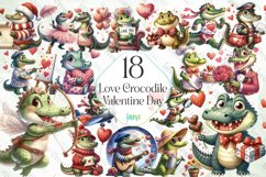 Love Crocodile Sublimation Clipart Product Image 1
