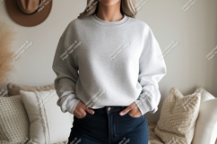 Gray sweatshirt mockup apparel clothing Product Image 1