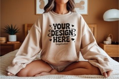 Soft White Minimalist Sweatshirt Mockup Product Image 1