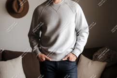 Gray sweatshirt denim jeans casual Product Image 1