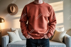 Terracotta sweatshirt dark jeans image Product Image 1