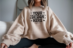 Soft Brown Classic Sweatshirt Mockup Product Image 1