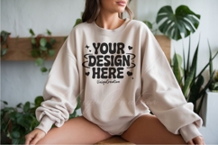 Muted Beige Elegant Sweatshirt Mockup Product Image 1