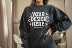 Classic Black Relaxed Fit Sweatshirt Mockup Product Image 1