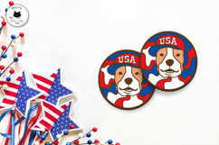 Patriotic Dog Laser Cut Earrings | Pitbull Stud Earrings Product Image 3