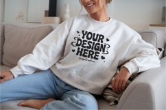 Neutral Gray Relaxed Fit Sweatshirt Mockup Product Image 1