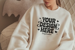 Elegant Creamy White Sweatshirt Mockup Product Image 1