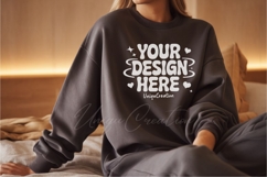 Dark Brown Classic Sweatshirt Mockup Product Image 1