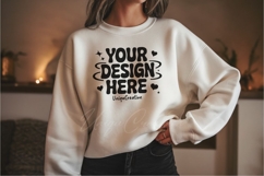 Beige Minimalist Cozy Sweatshirt Mockup Product Image 1