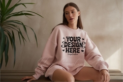 Blush Pink Cozy Sweatshirt Mockup Product Image 1