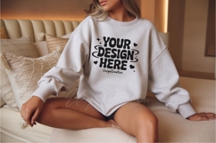 Ivory White Oversized Sweatshirt Mockup Product Image 1