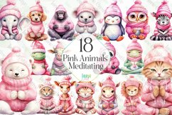 Pink Animals Meditating Sublimation Product Image 1