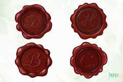 Red Wax Stamp Letter Clipart Product Image 1