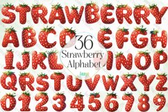 Strawberry Alphabet Sublimation Clipart Product Image 1