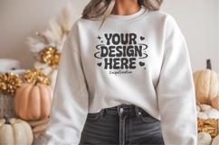 Elegant Off-White Casual Sweatshirt Mockup Product Image 1