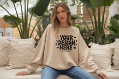 Elegant Light Beige Oversized Sweatshirt Mockup Product Image 1