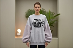 Muted Blue Gray Casual Sweatshirt Mockup Product Image 1