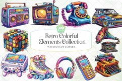 Retro Colorful Elements Collection Sublimation Product Image 1