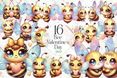 Bee Valentine’s Day Sublimation Clipart Product Image 1