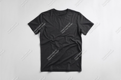 Black tshirt on flat surface mockup Product Image 1