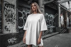 Woman in white tshirt outdoors mockup Product Image 1