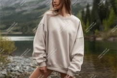 Woman in sweatshirt mockup Product Image 1