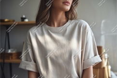Woman wears a trendy tshirt mockup Product Image 1