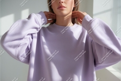Close up lilac sweatshirt mockup Product Image 1