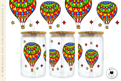 Colorful Air Balloon Glass Can PNG | Libbey Glass Wrap Product Image 3