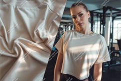 Woman in crop top at gym mockup Product Image 1