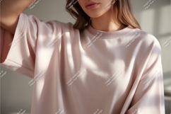 Pink tshirt close up shot indoors mockup Product Image 1