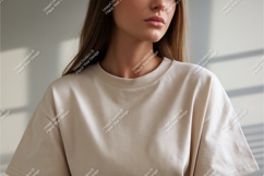 Close up of beige tshirt mockup Product Image 1