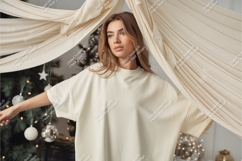 Beautiful woman in tshirt mockup Product Image 1
