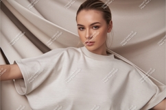 Woman in stylish tshirt mockup Product Image 1