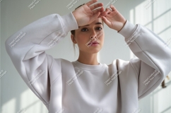 Woman in a sweatshirt mockup Product Image 1