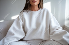 Woman in sweatshirt mockup Product Image 1