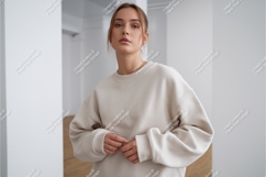 Woman in a sweatshirt mockup Product Image 1