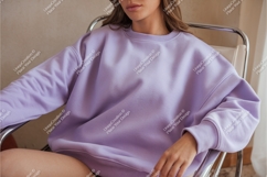 Woman in purple sweatshirt mockup Product Image 1