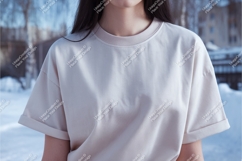 Beige tshirt outdoors mockup Product Image 1