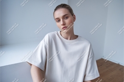 Woman in white tshirt isolated mockup Product Image 1