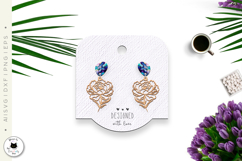 Elegant Floral Stud Earrings | Wooden Jewelry SVG Product Image 3