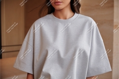 Gray tshirt closeup mockup Product Image 1