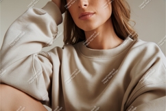 Woman in sweatshirt posing mockup Product Image 1