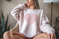 Pink heart on sweatshirt mockup Product Image 1